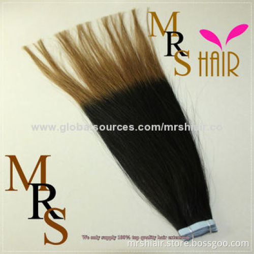 20-Inch Ombre hair T1B/63 human silk straight tape in hair extensions